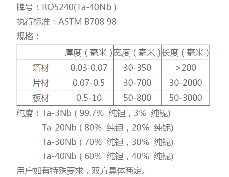 钽铌合金片