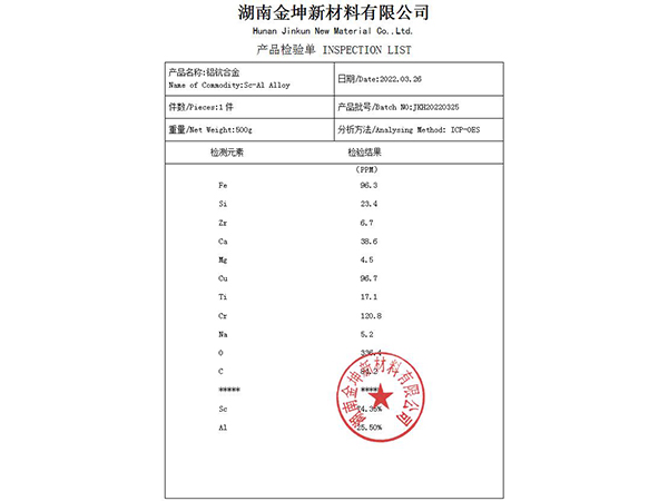 铝钪合金75%